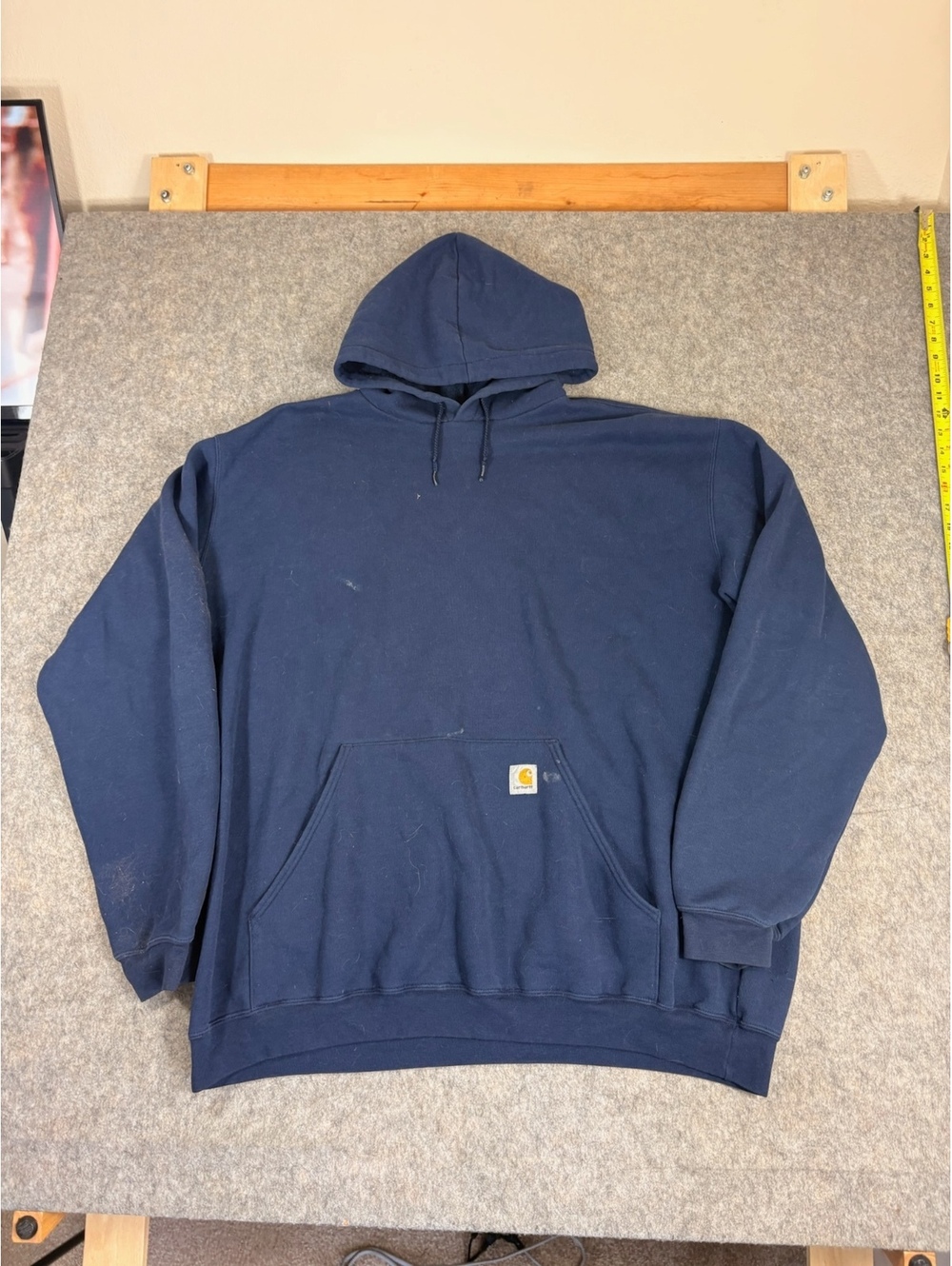 Vintage Carhartt navy hooded sweatshirt size XL Tall